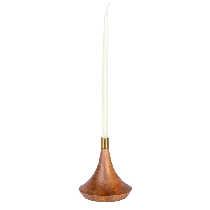 Wood and Metal Taper Candle Holder - Merry PigletsCreative Co - Op