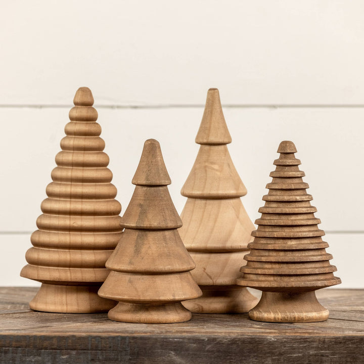 Wood Grooved Pine Tree - Merry PigletsRagon House