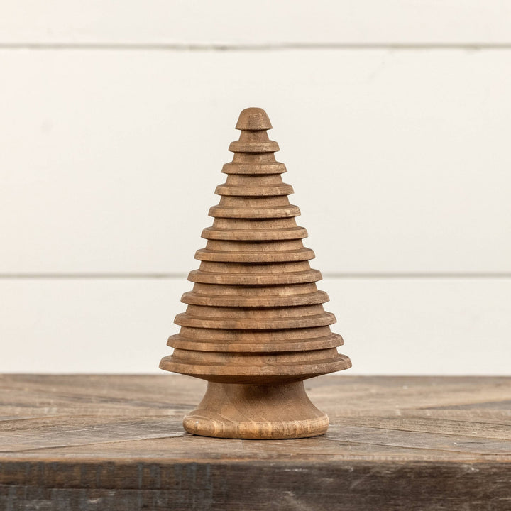 Wood Grooved Pine Tree - Merry PigletsRagon House