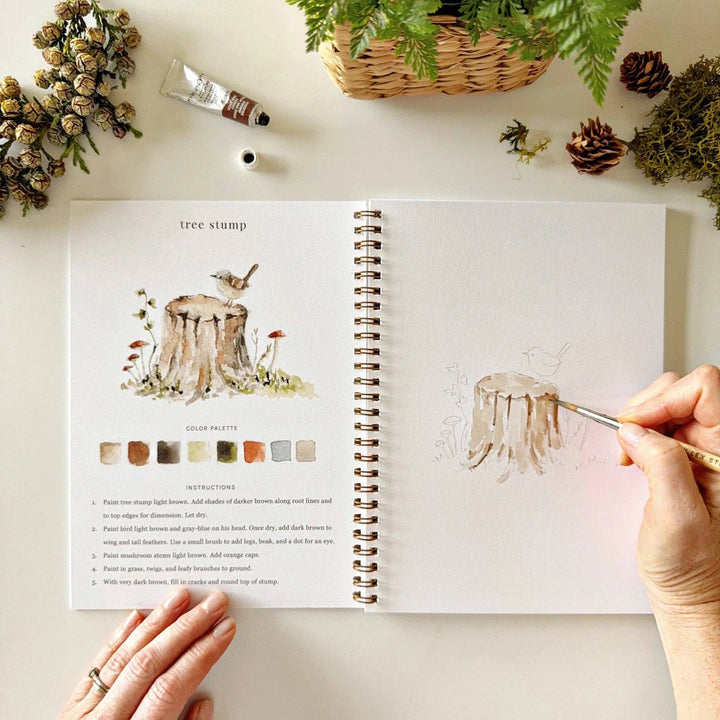 Woodland Watercolor Workbook - Merry Pigletsemily lex studio