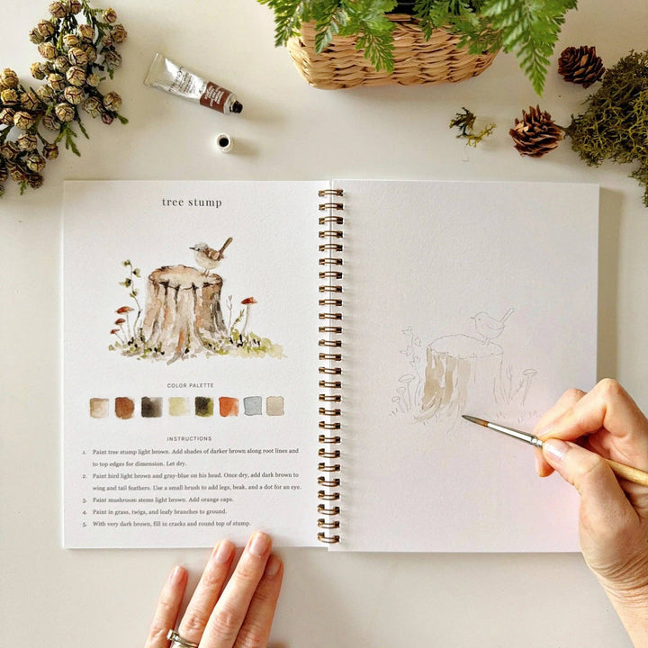 Woodland Watercolor Workbook - Merry Pigletsemily lex studio