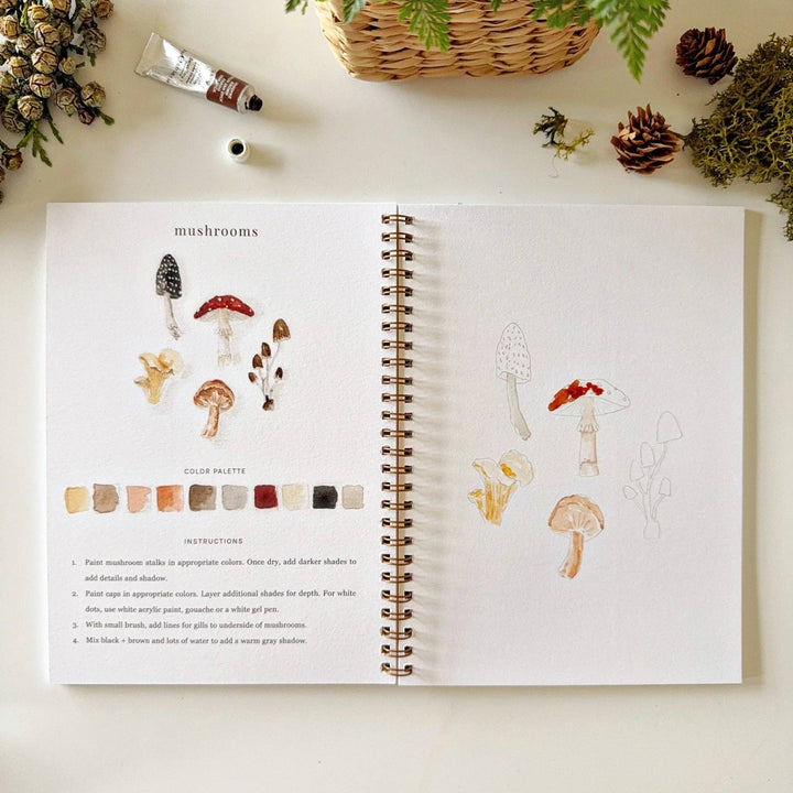 Woodland Watercolor Workbook - Merry Pigletsemily lex studio
