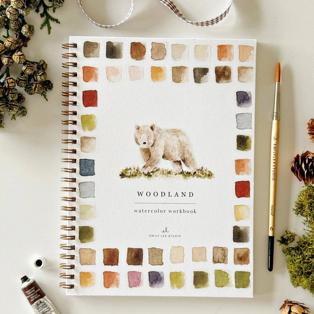 Woodland Watercolor Workbook - Merry Pigletsemily lex studio