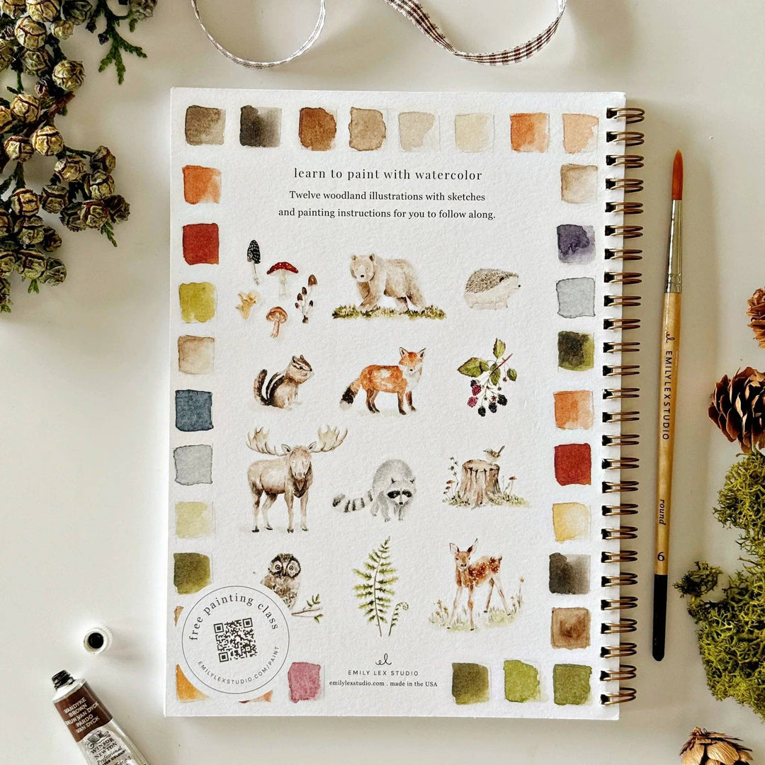 Woodland Watercolor Workbook - Merry Pigletsemily lex studio