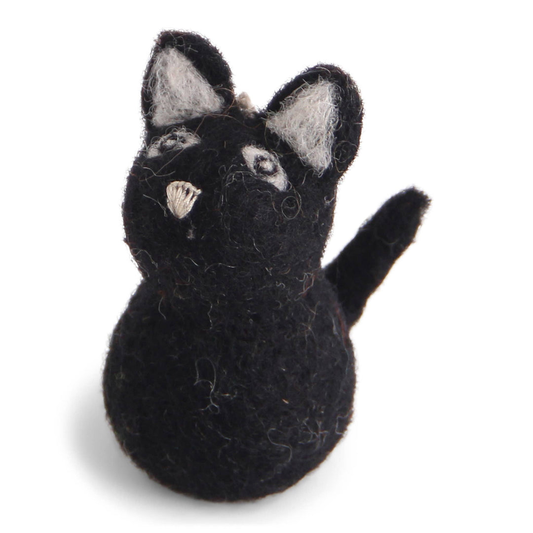 Wool Black Cat Ornament - Merry PigletsGry and Sif