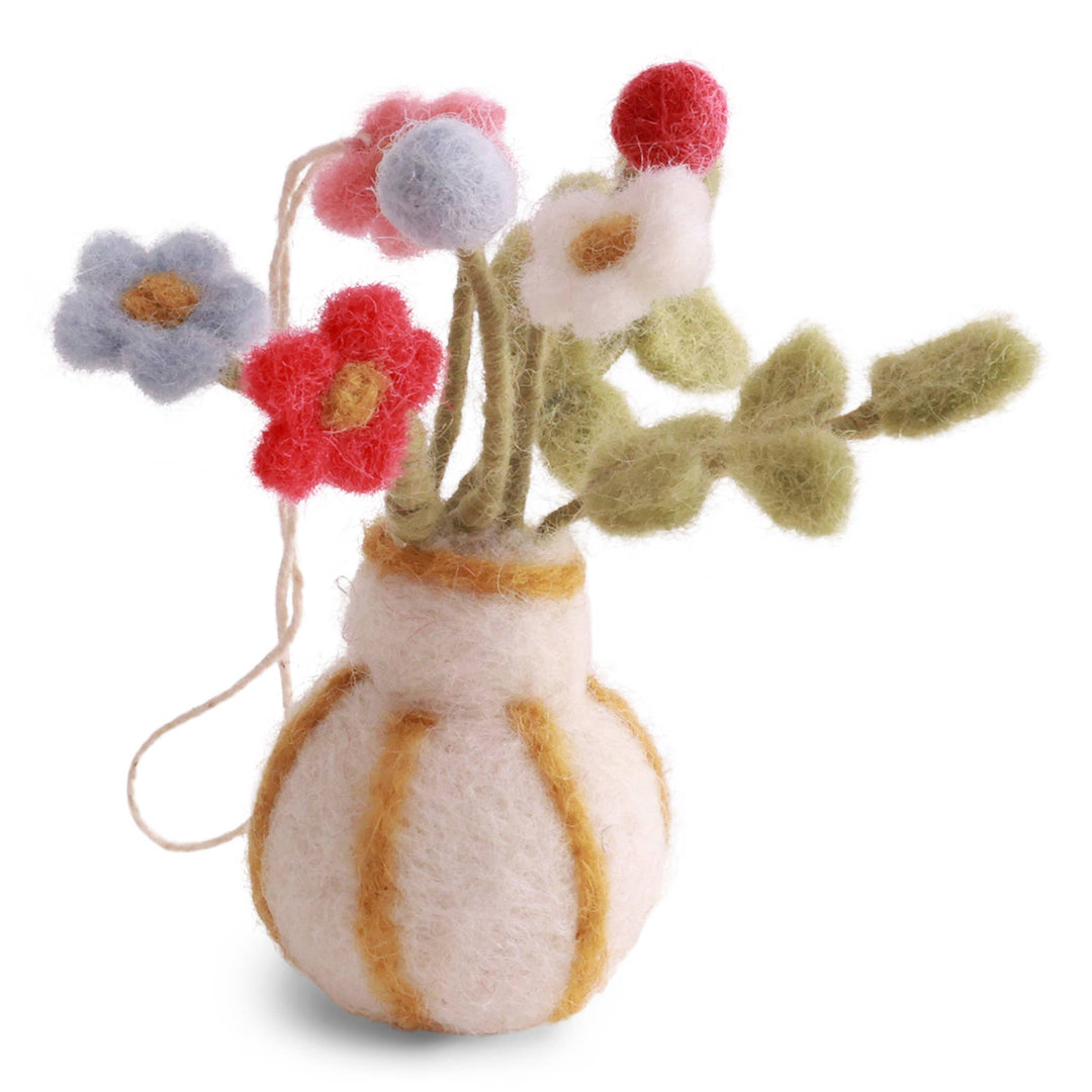 Wool Vase w/ Stripes + Flowers Ornament - Merry PigletsGry and Sif