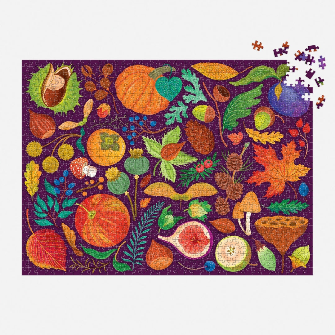 World of Fall Flora 1000 Piece Puzzle - Merry PigletsGalison