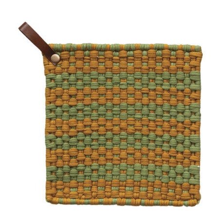 Woven Cotton Pot Holder - Merry PigletsCreative Co-Op