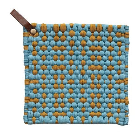 Woven Cotton Pot Holder - Merry PigletsCreative Co-Op