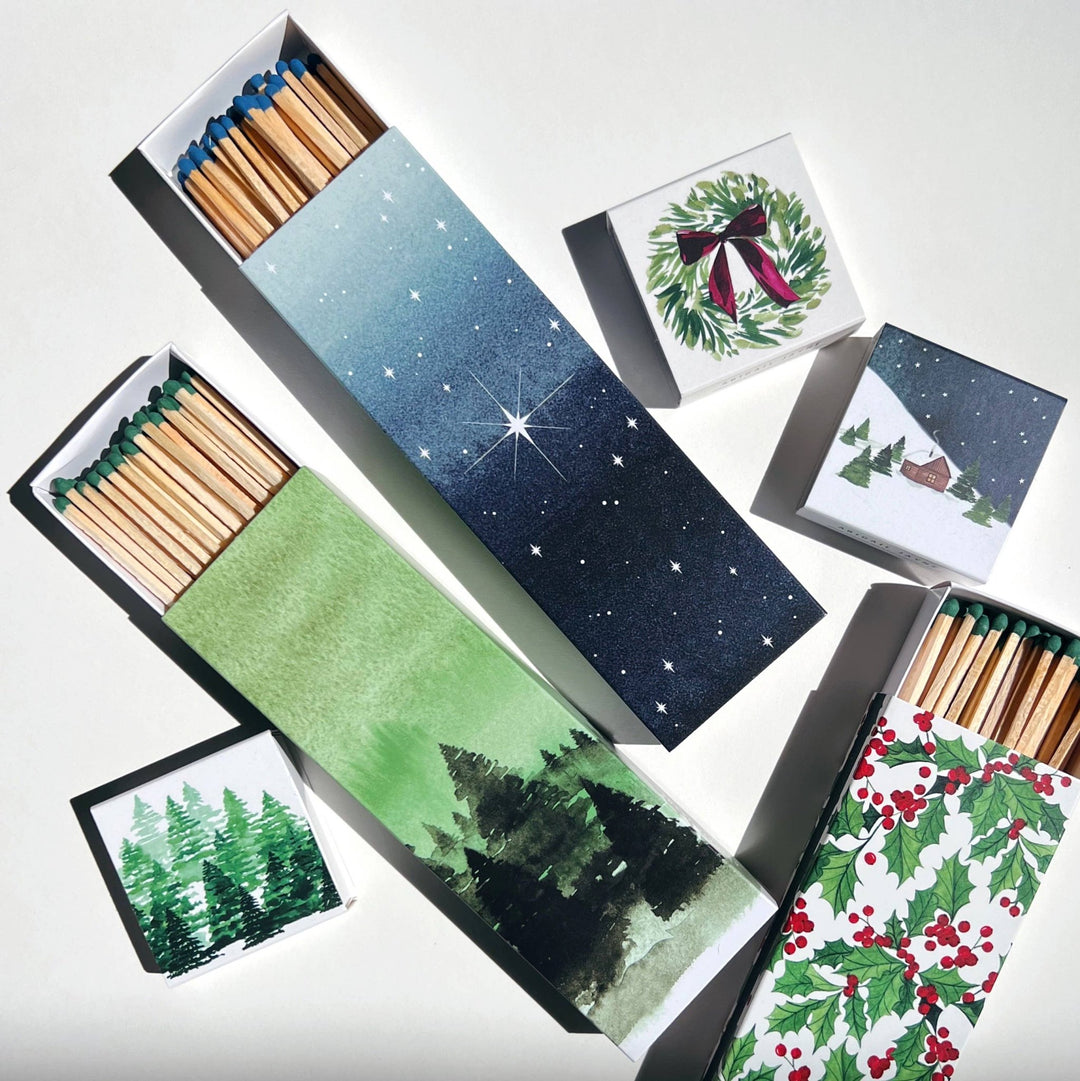 Wreath Holiday Matches - Merry PigletsAbigail Jayne Design