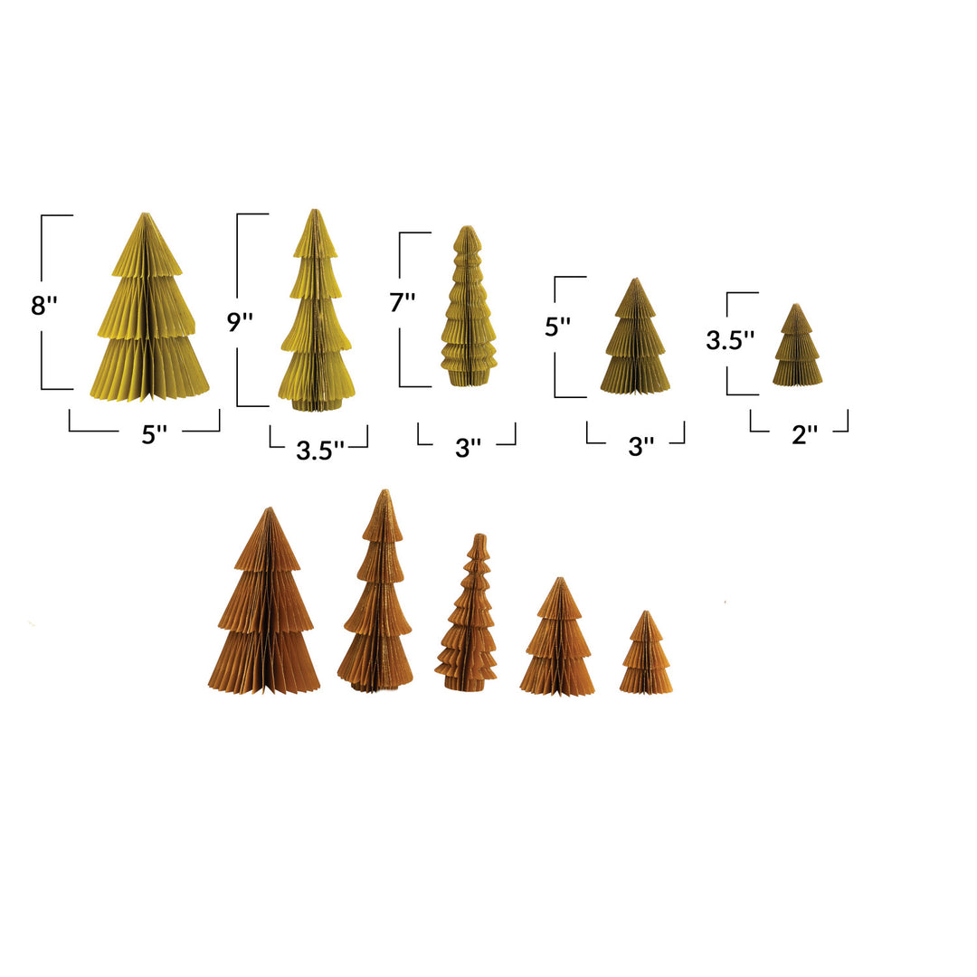 Honeycomb Glitter Trees Set
