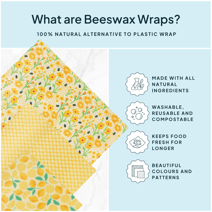 Yellow Beeswax Wrap Variety Set - Merry PigletsNATURE BEE