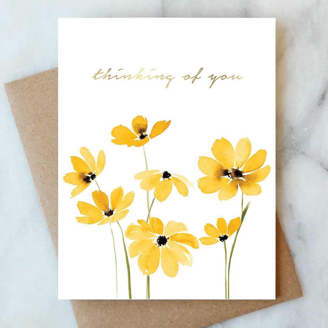 Daisy Thinking of You Greeting Card - Merry PigletsAbigail Jayne Design