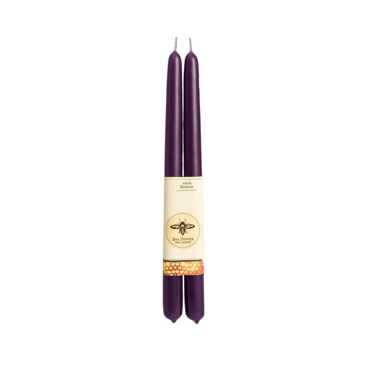 Eggplant Beeswax Taper Candles - Merry PigletsBig Dipper Wax Works