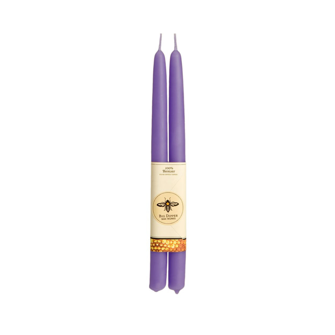 Lilac Beeswax Taper Candles - Merry PigletsBig Dipper Wax Works