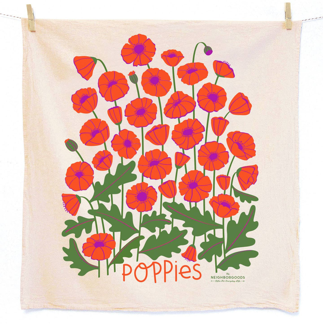 Poppies Dish Towel - Merry PigletsThe Neighborgoods