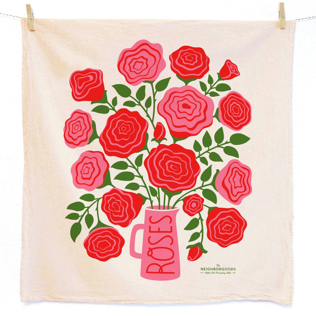 Roses Dish Towel - Merry PigletsThe Neighborgoods