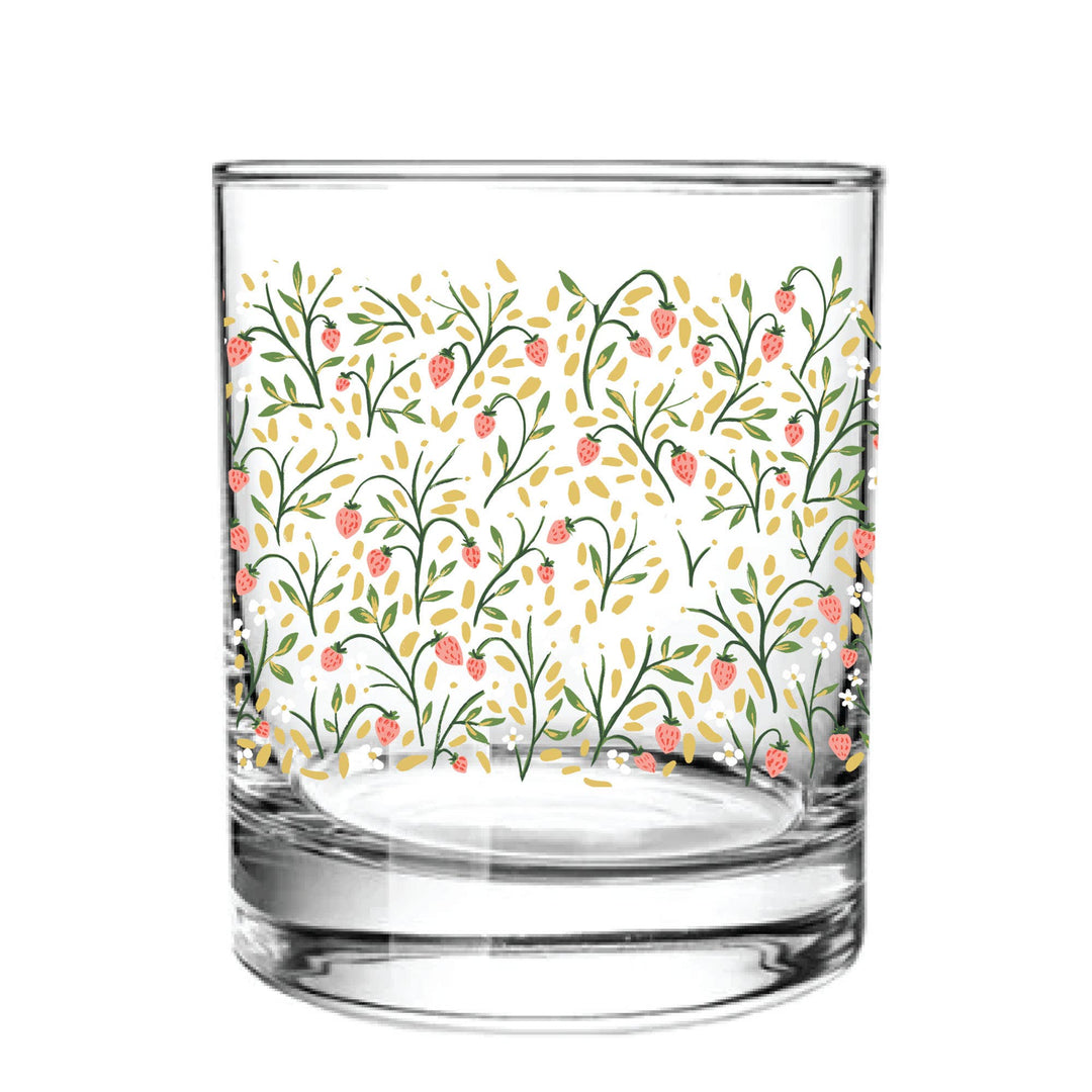 Strawberry Meadow Short Juice Glass - Merry Piglets1canoe2 | One Canoe Two Paper Co.